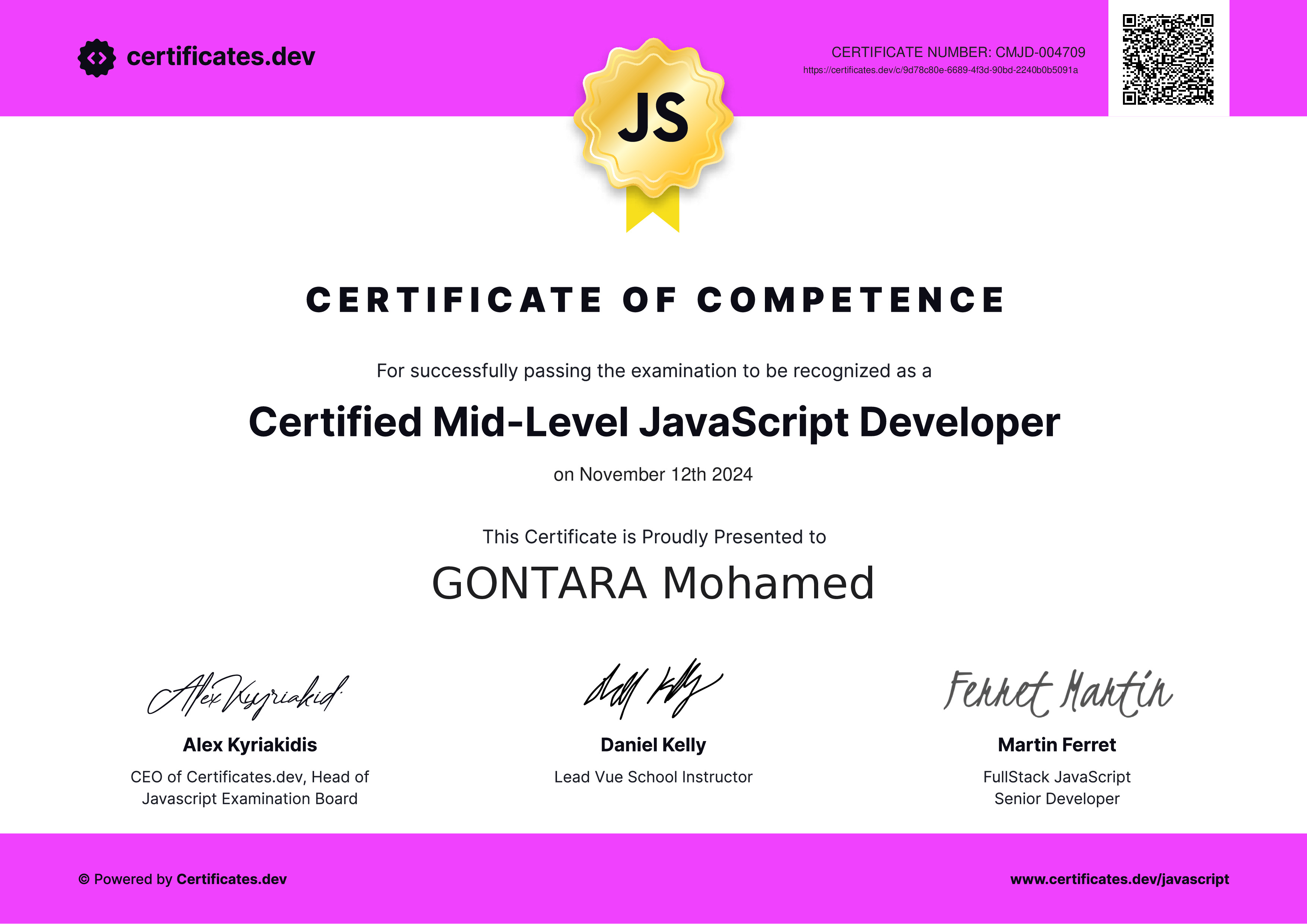 GONTARA Mohamed - Certified Mid-Level JavaScript Developer ...