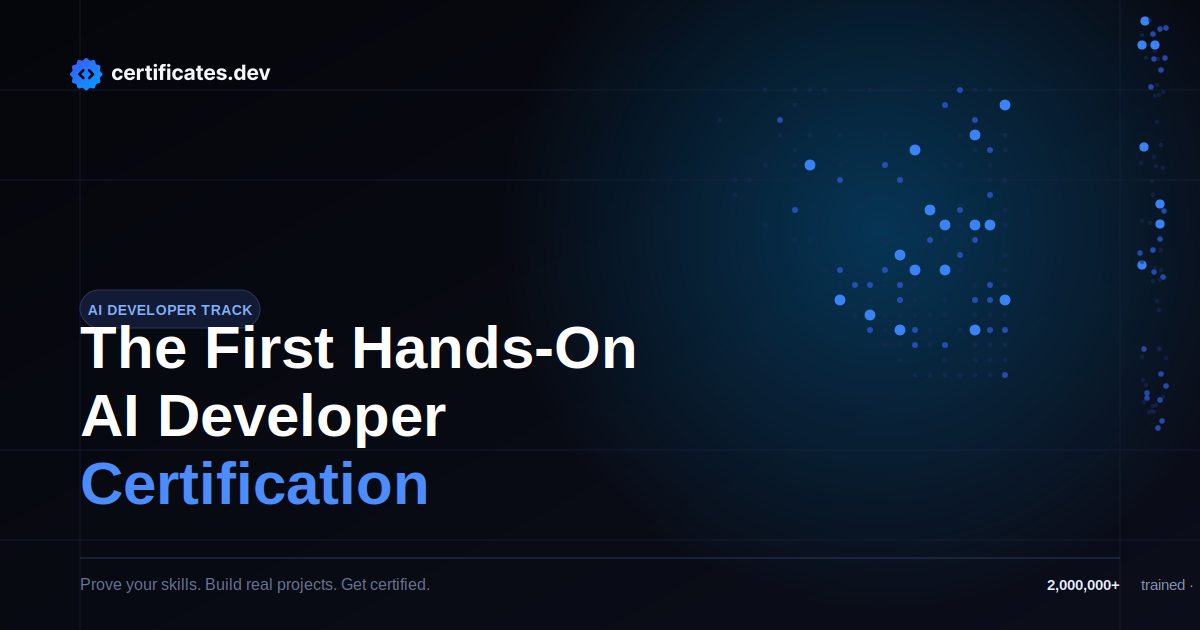 The First Hands-On AI Developer Certification