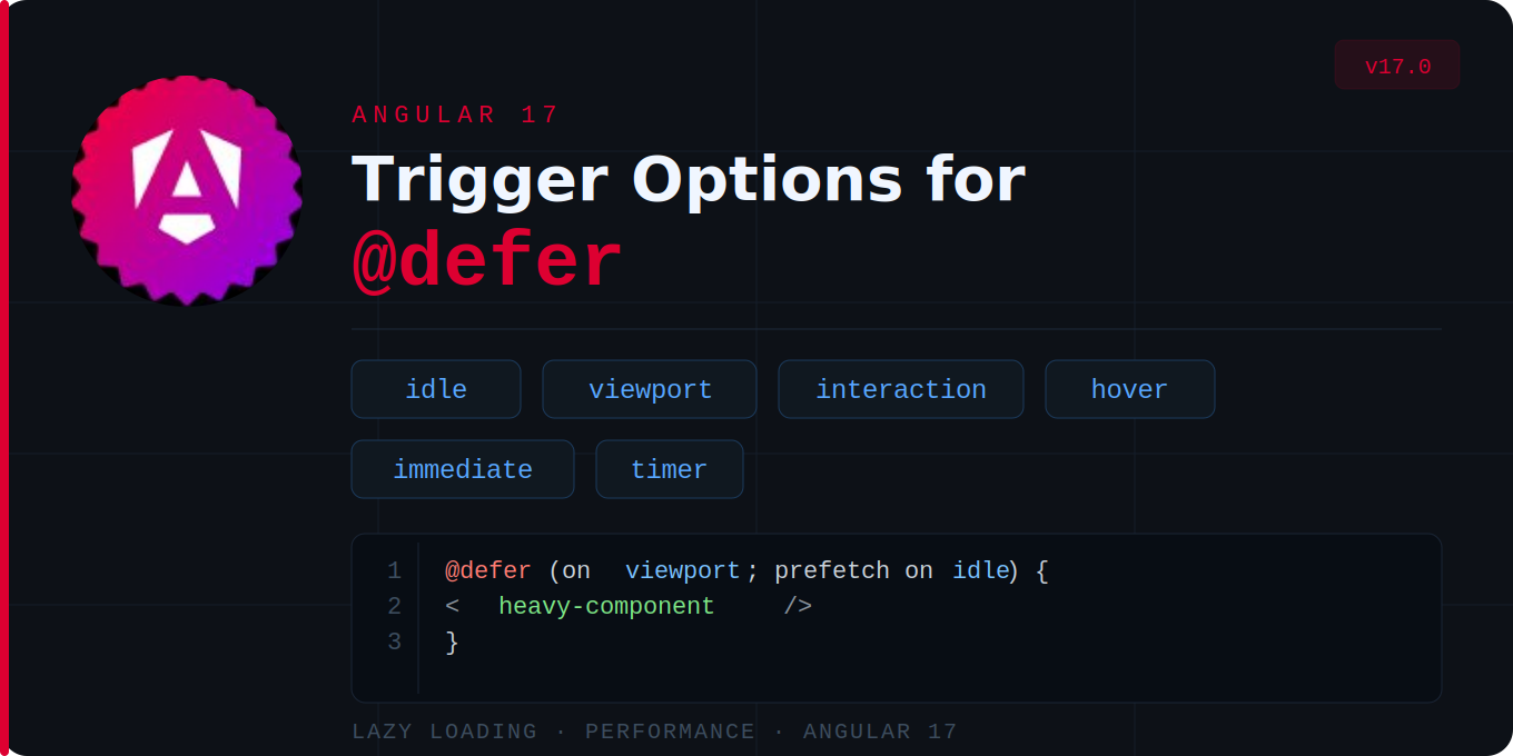 Trigger options for @defer