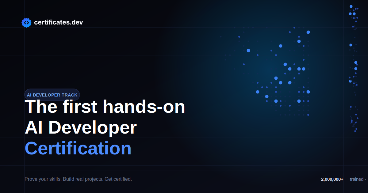 The first hands-on AI Developer Certification